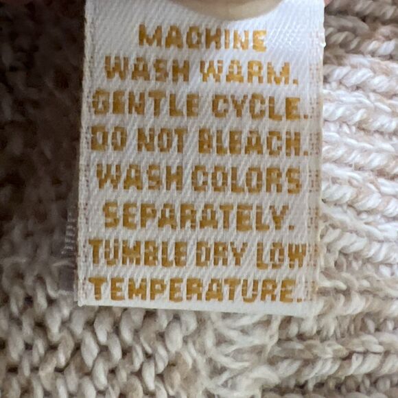 Fisherman Sweater 100% Cotton Cable Knit VINTAGE USA Grandpa Cottagecore Sz L - Picture 5 of 13